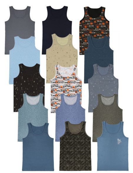 Donella 87F1 Assorted 10-Pack Boys' Tank Top — Istanbul wholesale supplier