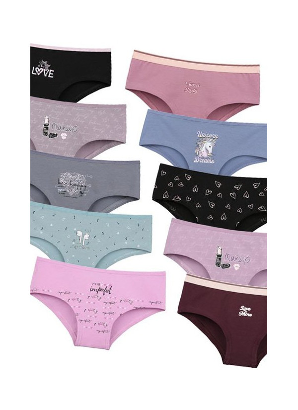 Donella 65F1 Assorted 10-Pack Girls' Briefs — Turkish textile wholesale
