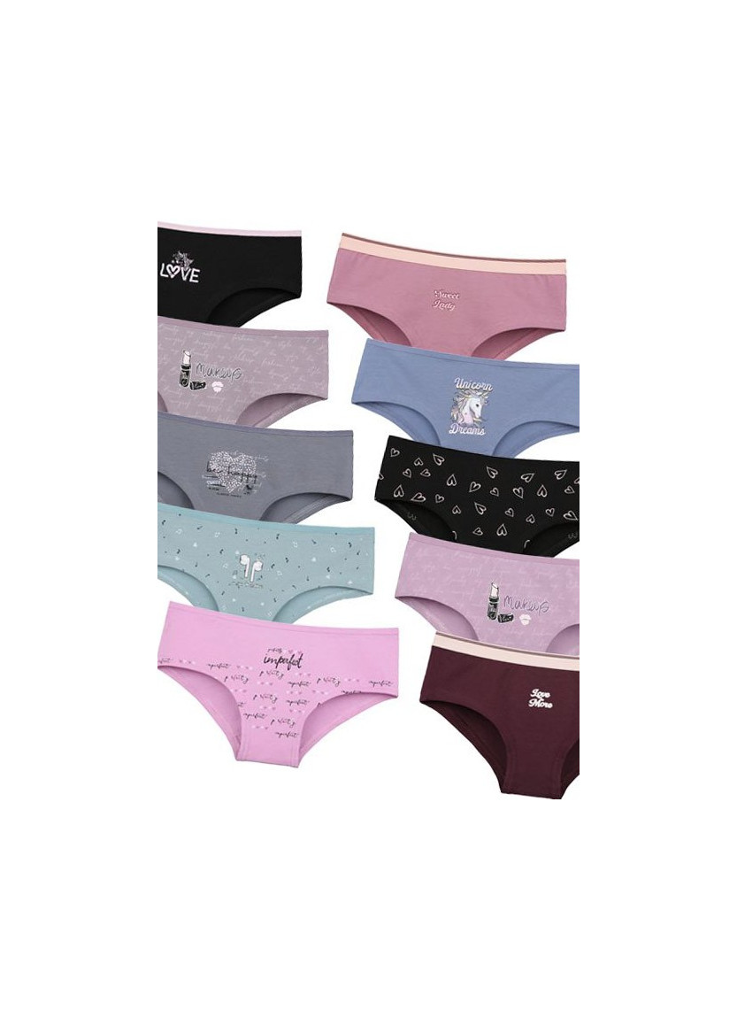 Donella 65F1 Assorted 10-Pack Girls' Briefs — Turkish textile wholesale