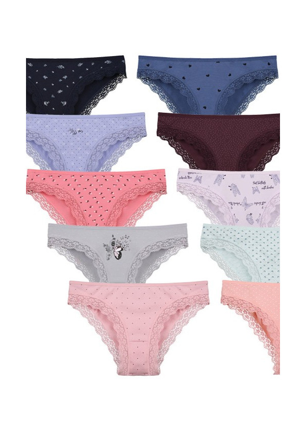 Donella 19F1 Assorted 10-Pack Women's Briefs — factory-direct from Turkey