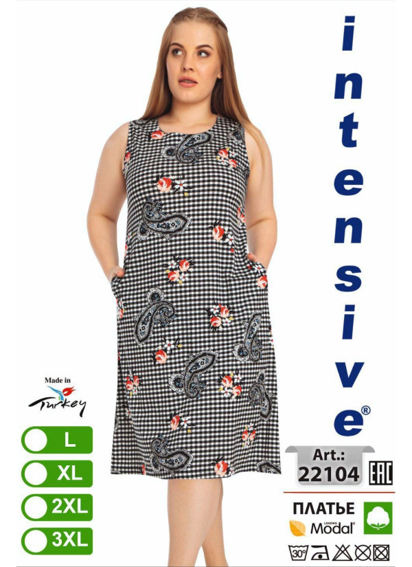 Платье MODAL (L+XL+2XL+3XL) intensive 22104 — купить оптом из Турции