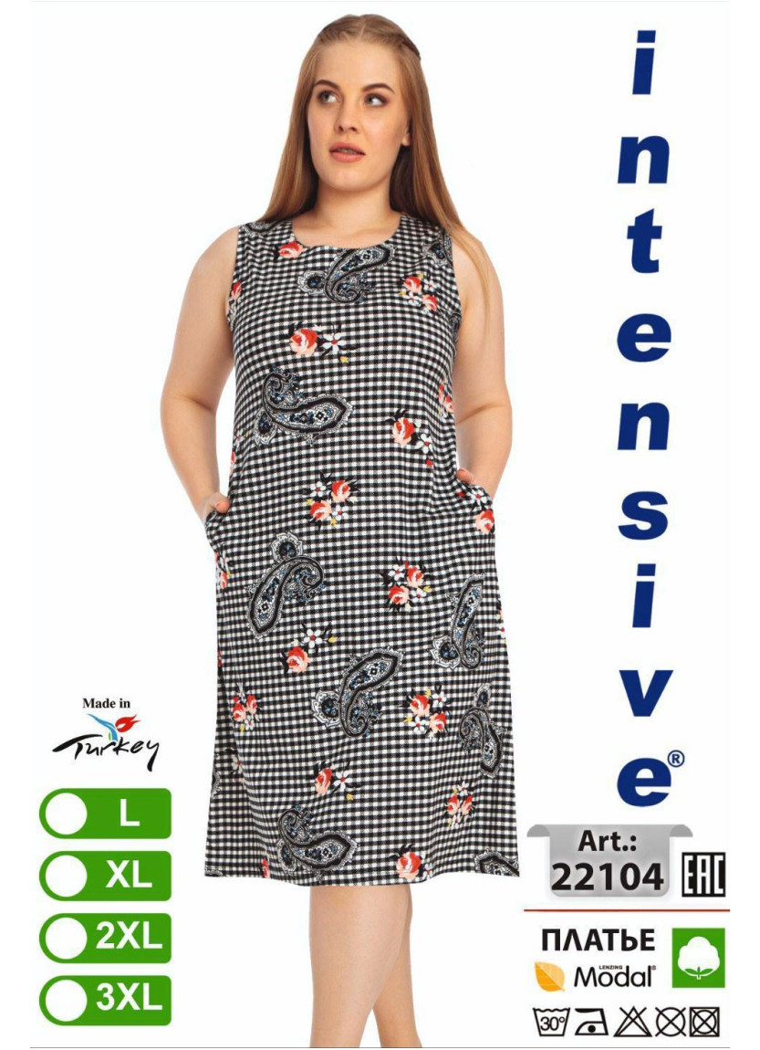 Платье MODAL (L+XL+2XL+3XL) intensive 22104 — купить оптом из Турции