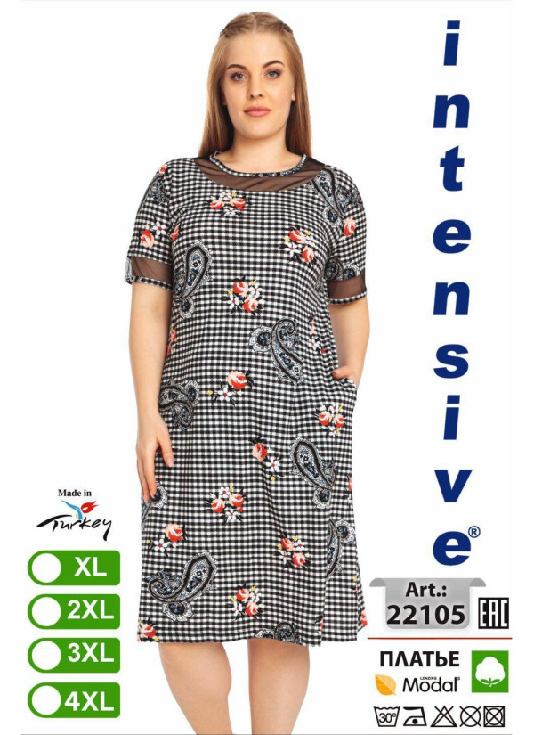 intensive 22105 Modal Dress (XL+2XL+3XL+4XL) — factory-direct from Turkey