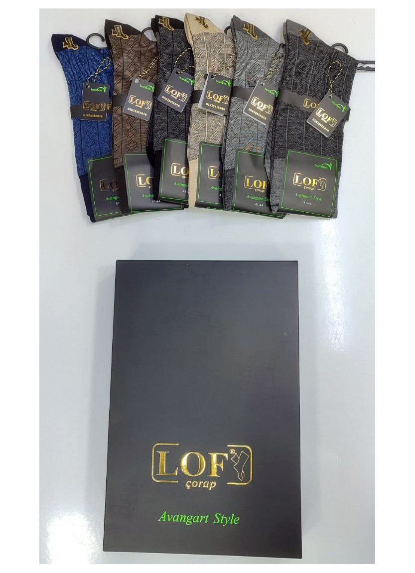 LOF Yaz BMB 10007Y4 Bamboo 12-Pair Pack Men's Socks (41-44) — Turkey wholesale collection