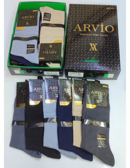 Летние Носки Бамбуковые Мужские 12 Пар/Уп. (40-44) с Запахом Парфюма ARVIO ARVIO YAZ BMB 6501A — турецкий текстиль оптом