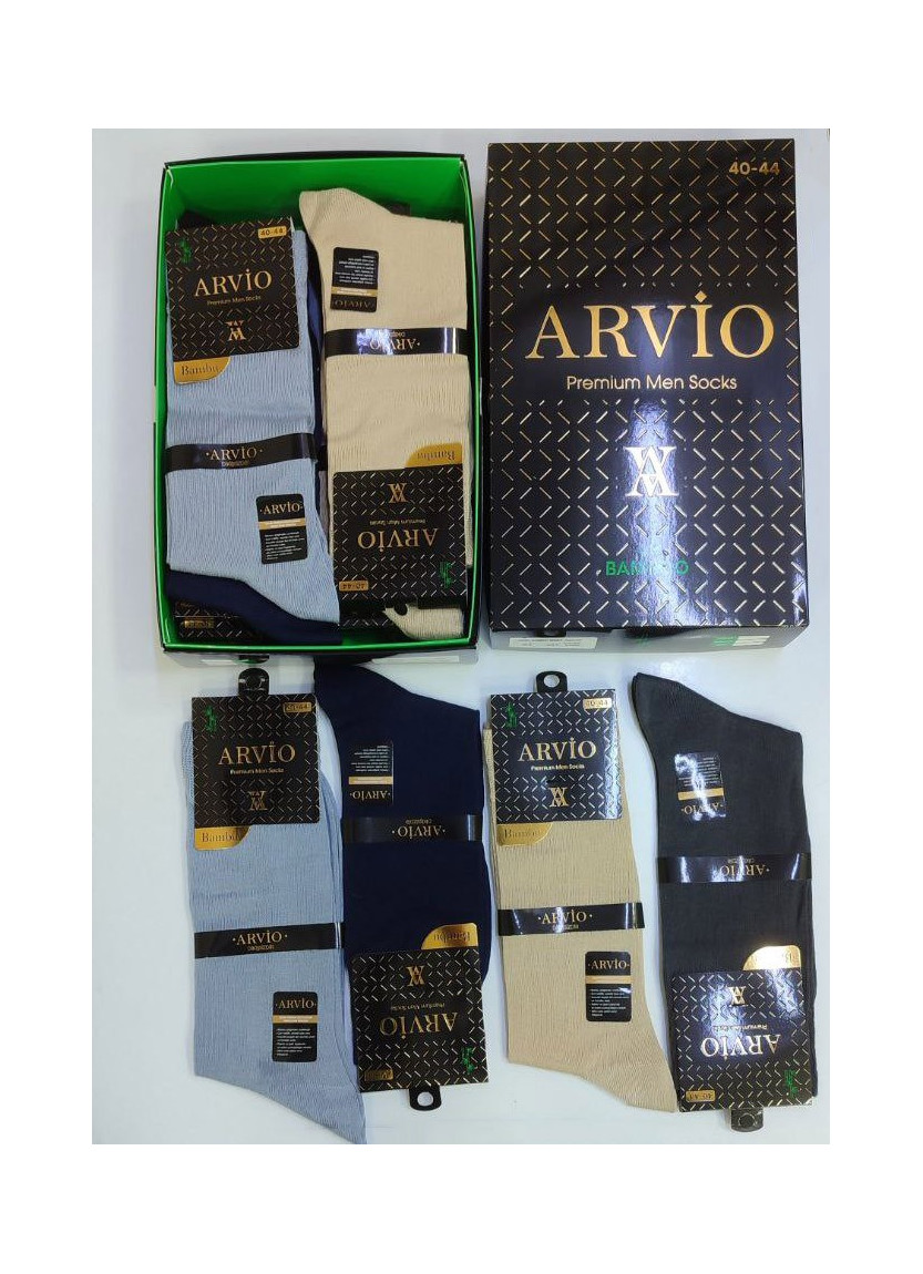 Летние Носки Бамбуковые Мужские 12 Пар/Уп. (40-44) с Запахом Парфюма ARVIO ARVIO YAZ BMB 6501A — оптом для магазинов и бутиков
