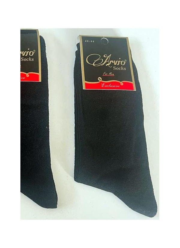 Носки Длинные Мужские Чёрные 12 Пар/Уп. (40-44) Cotton ARVIO ARVIO Uz KOM 12001 Siyah — оптовая поставка из Турции