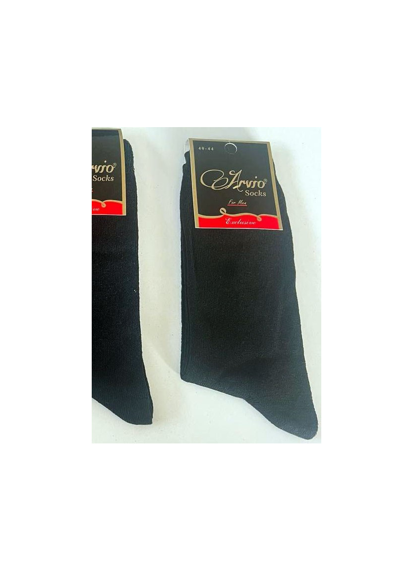 Носки Длинные Мужские Чёрные 12 Пар/Уп. (40-44) Cotton ARVIO ARVIO Uz KOM 12001 Siyah — оптовая поставка из Турции