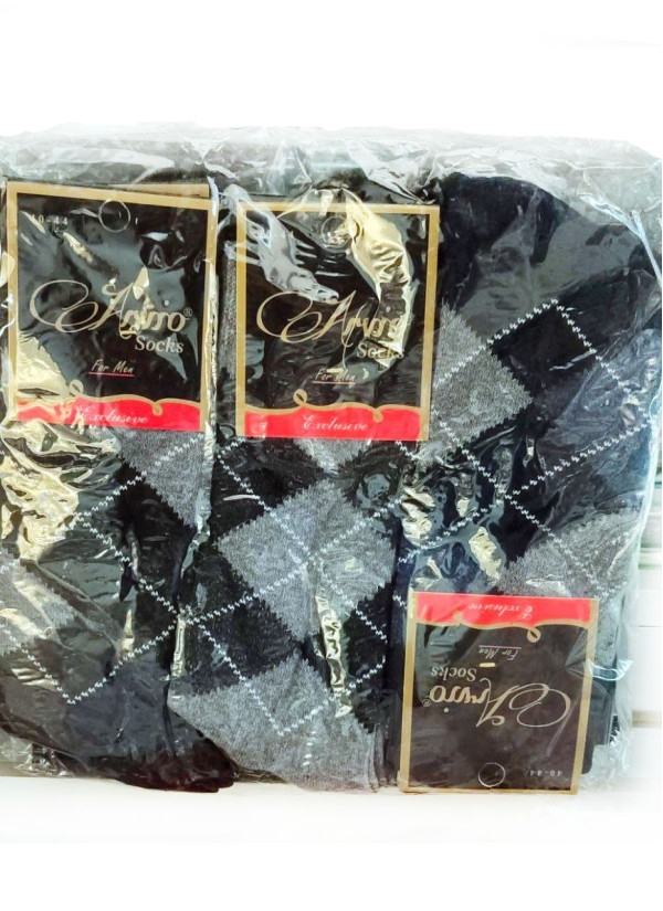Носки Длинные Мужские (Ассорти) 12 Пар/Уп. (40-44) Cotton ARVIO ARVIO Uz Romb 12002 — оптом для магазинов и бутиков