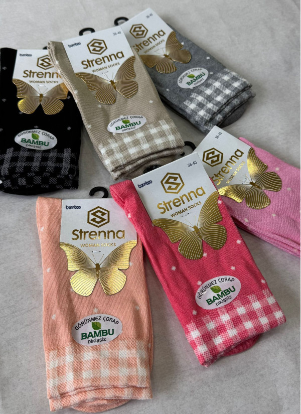 Strenna YAZ BMB 27001 Bamboo Assorted 12-Pair Pack Women's Socks (36-40) — wholesale for boutiques