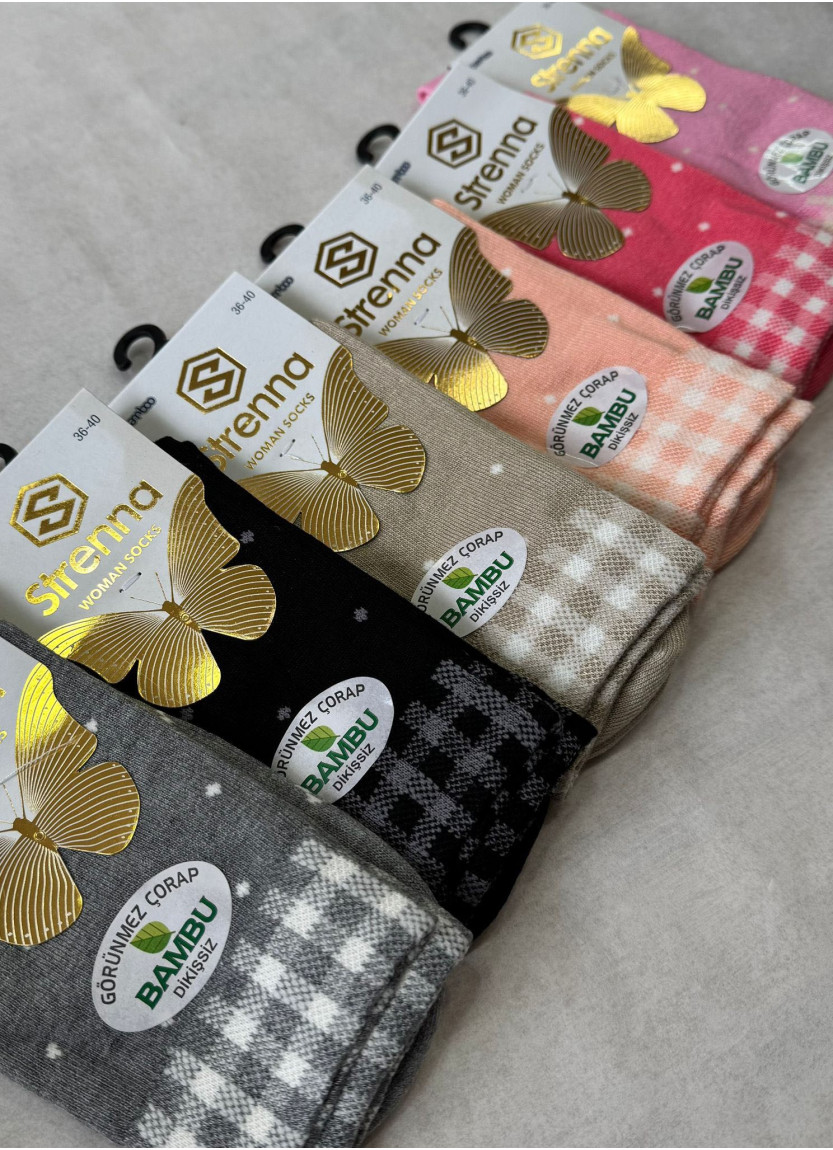 Strenna YAZ BMB 27001 Bamboo Assorted 12-Pair Pack Women's Socks (36-40) — Turkey wholesale collection