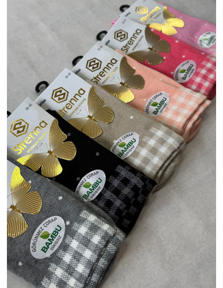 Strenna YAZ BMB 27001 Bamboo Assorted 12-Pair Pack Women's Socks (36-40) — Turkey wholesale collection