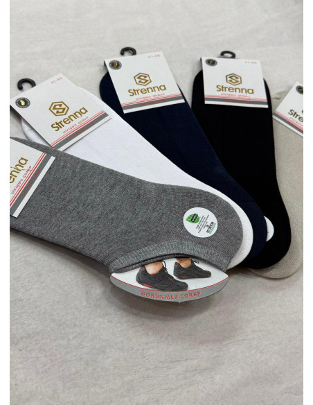 Strenna YAZ BMB 25002 Bamboo Assorted 12-Pair Pack Men's Socks (41-45) — factory-direct from Turkey