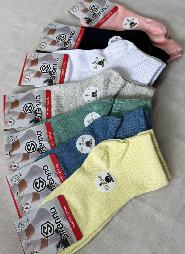 Strenna YAZ COT 18002 Assorted 12-Pair Pack Women's Socks (36-40) — Turkey wholesale collection