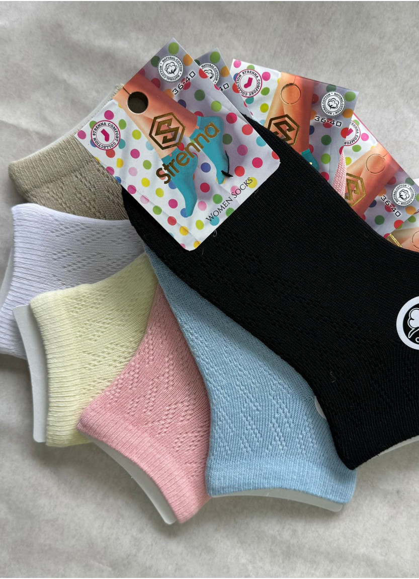 Strenna YAZ COT 18003 Assorted 12-Pair Pack Women's Socks (36-40) — Turkish factory wholesale