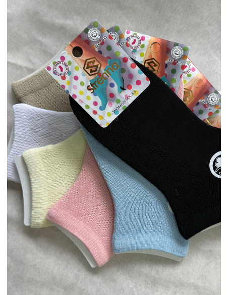 Strenna YAZ COT 18003 Assorted 12-Pair Pack Women's Socks (36-40) — Turkish factory wholesale