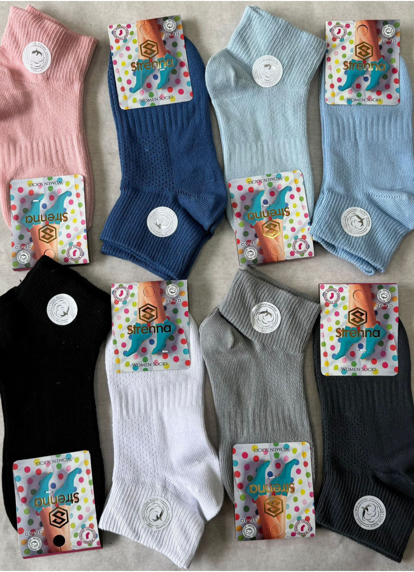 Strenna YAZ COT 18004 Assorted 12-Pair Pack Women's Socks (36-40) — Turkish factory wholesale