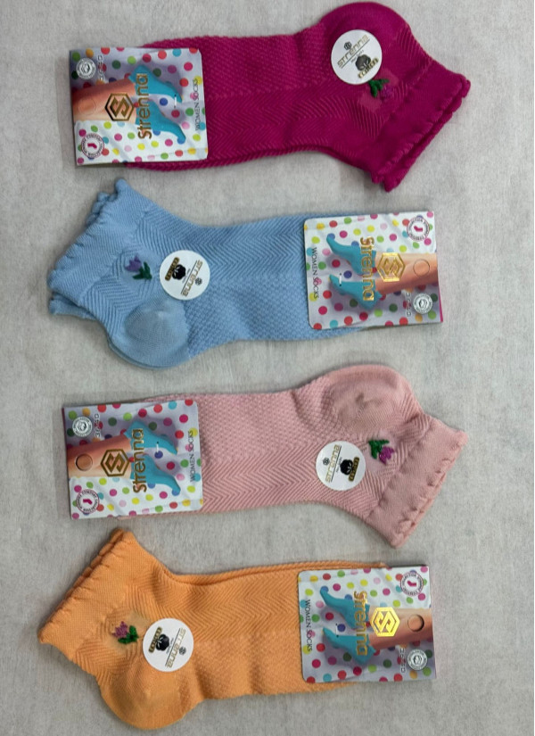 Strenna YAZ COT 18006 Assorted 12-Pair Pack Women's Socks (36-40) — Turkish textile wholesale