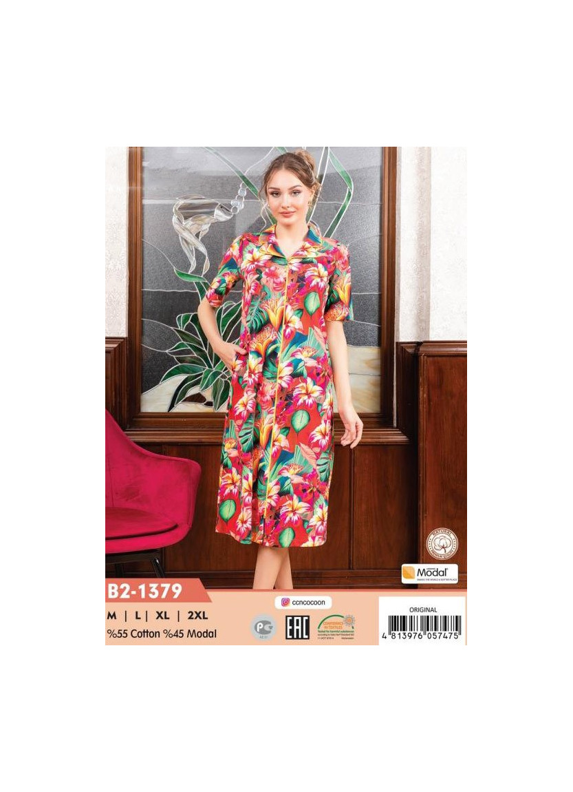 CCNB2-1379_ORI Modal Women's Robe (M+L+XL+2XL) — factory-direct from Turkey