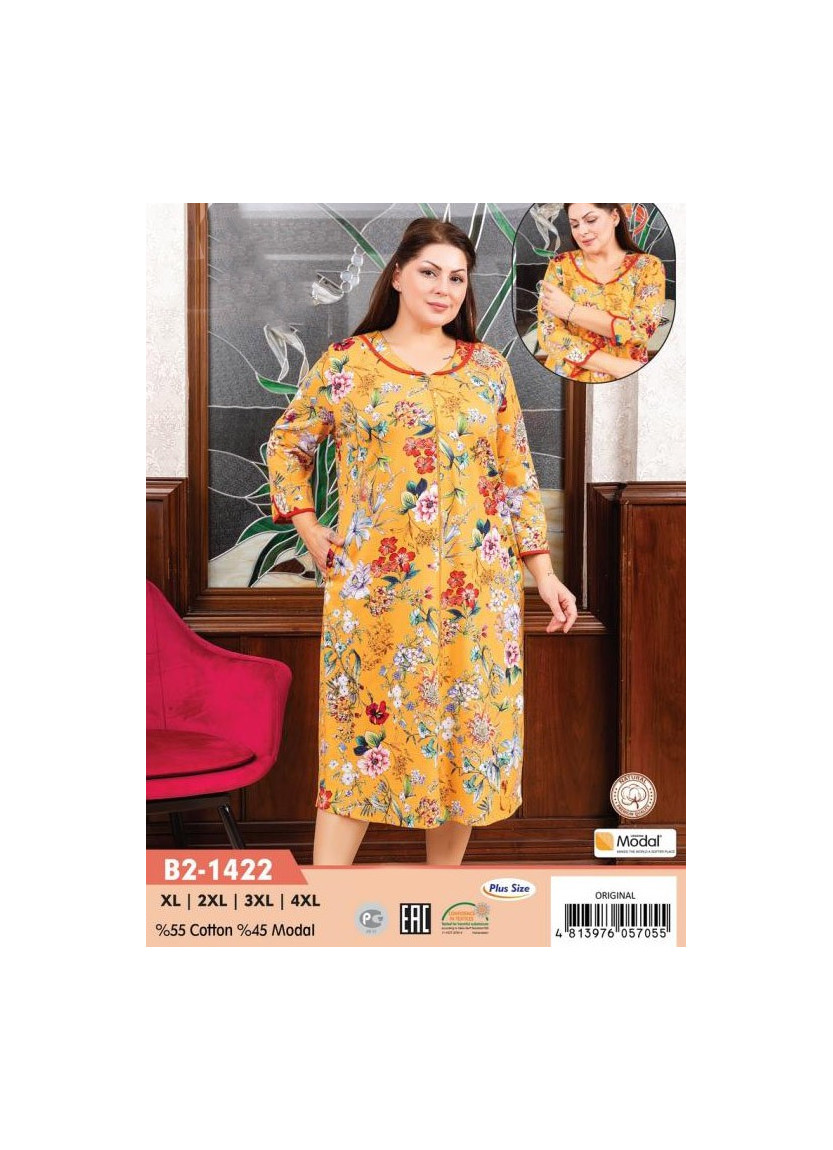 CCNB2-1422_ORI Modal Women's Robe (XL+XXL+3XL+4XL) — direct Turkish factory supply