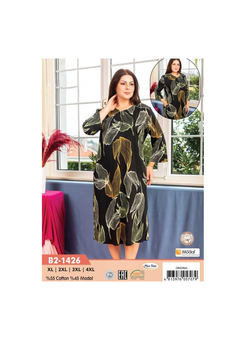 CCNB2-1426_ORI Modal Women's Robe (XL+XXL+3XL+4XL) — Turkish textile wholesale
