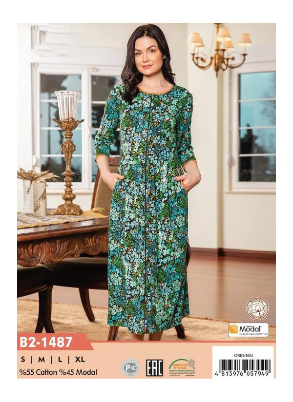 CCNB2-1487_ORI Modal Women's Robe (S+M+L+XL) — Turkish textile wholesale