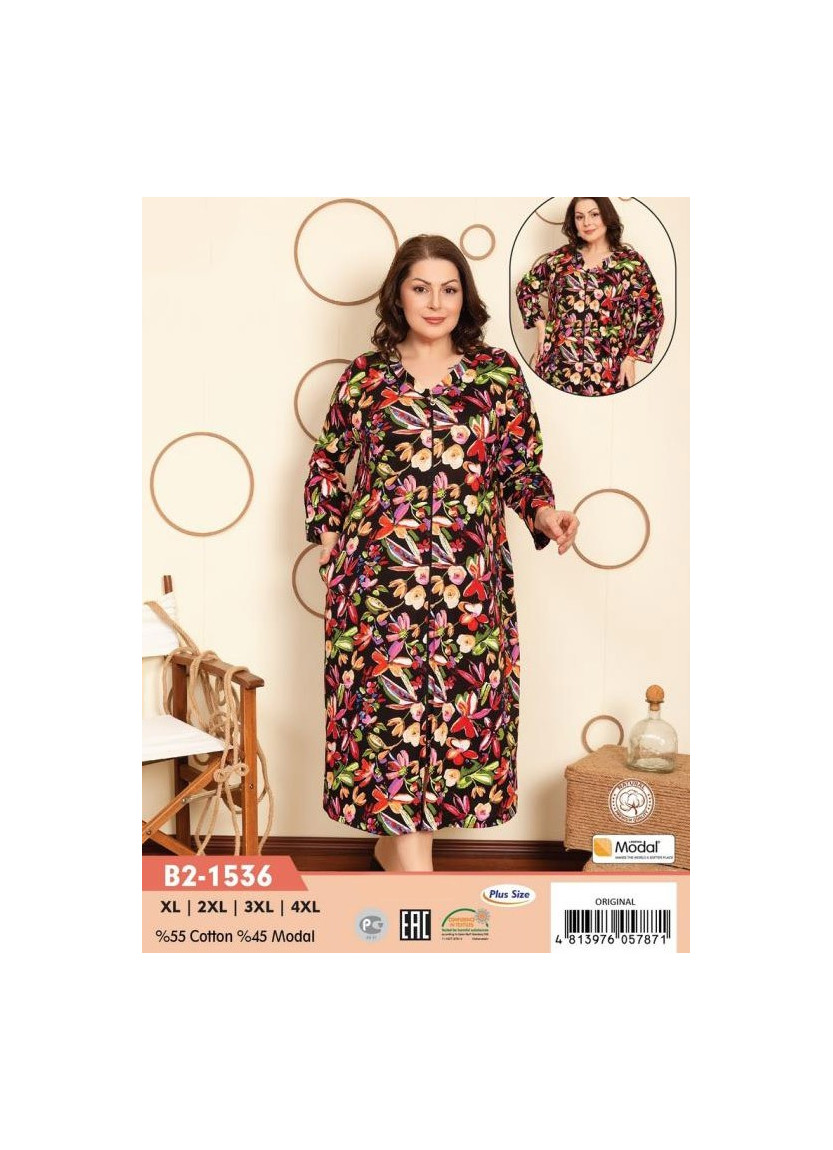CCNB2-1536_ORI Modal Women's Robe (XL+XXL+3XL+4XL) — Turkish textile wholesale