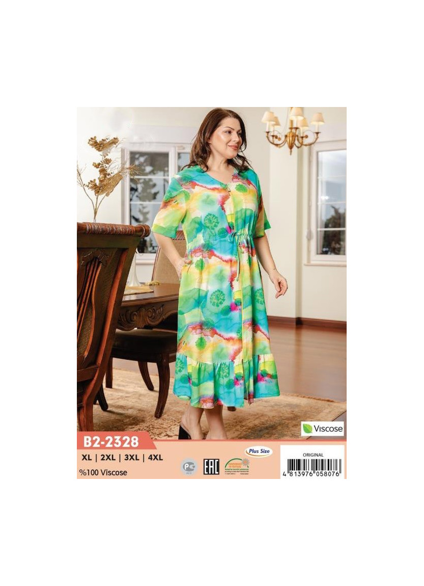 CCNB2-2328_ORI Viscose Women's Robe (XL+2XL+3XL+4XL) — factory-direct from Turkey
