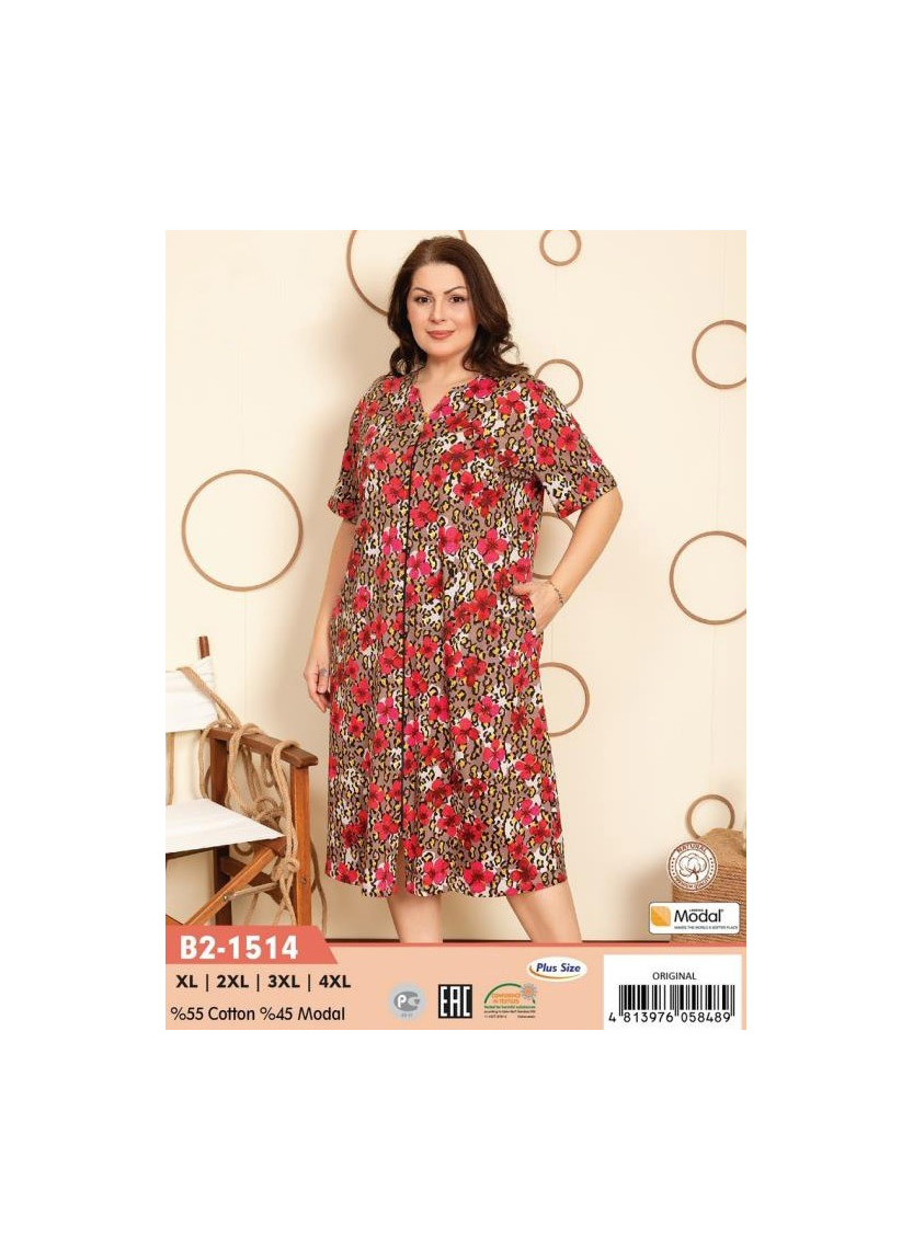 CCNB2-1514_ORI Modal Women's Robe (XL+XXL+3XL+4XL) — direct Turkish factory supply