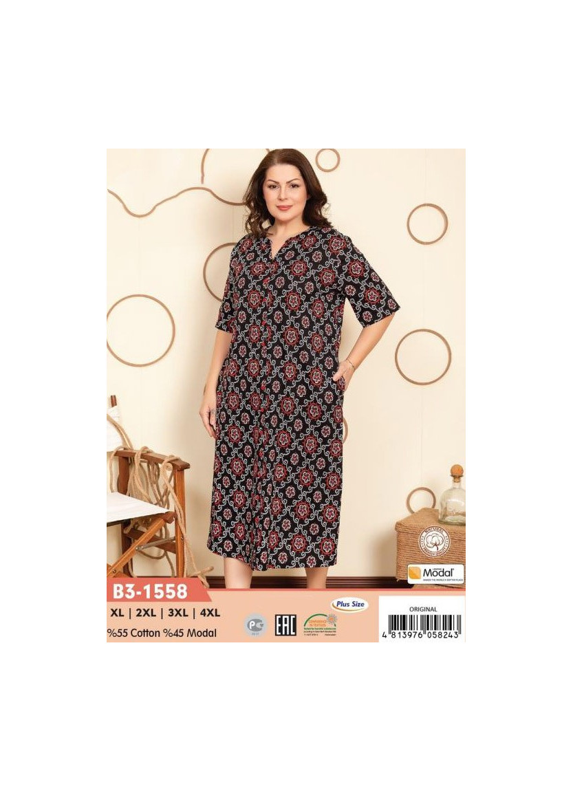 Халат Женский Modal (XL+2XL+3XL+4XL) COCOON CCNB3-1558_ORI — оптовая поставка из Турции