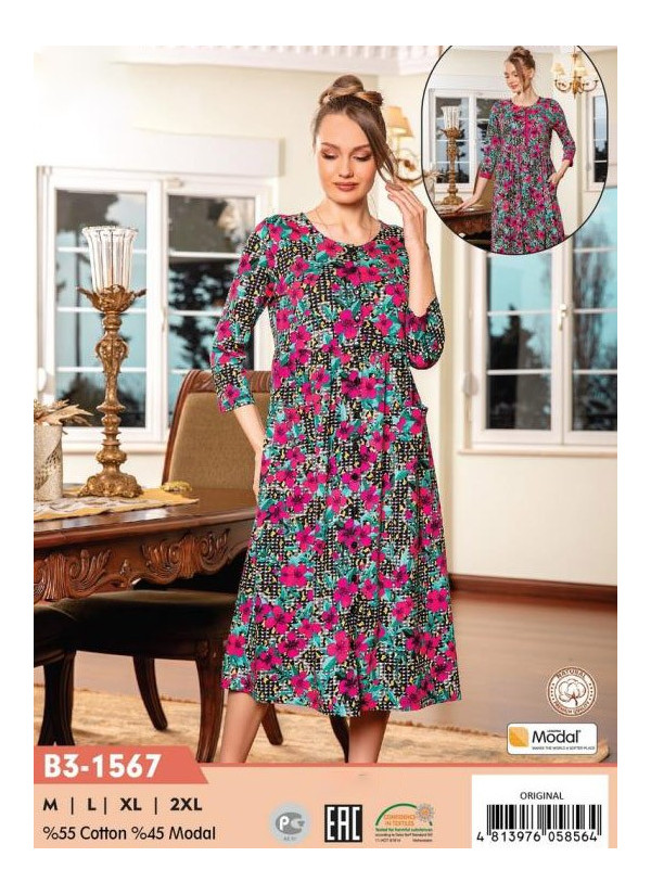 CCNB3-1567_ORI Modal Women's Robe (M+L+XL+2XL) — factory-direct from Turkey