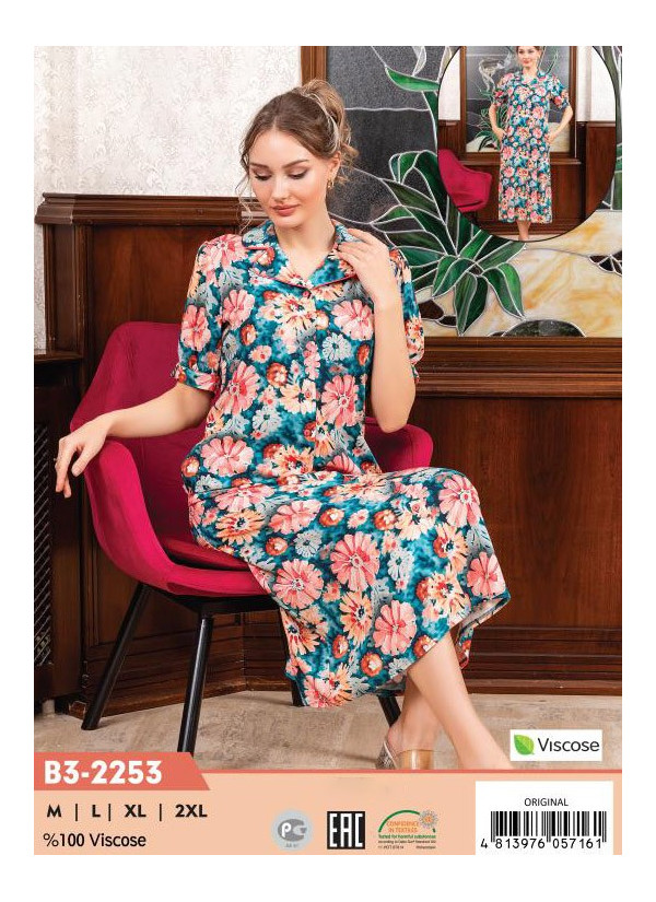 CCNB3-2253_ORI Viscose Women's Robe (M+L+XL+2XL) — Turkish textile wholesale
