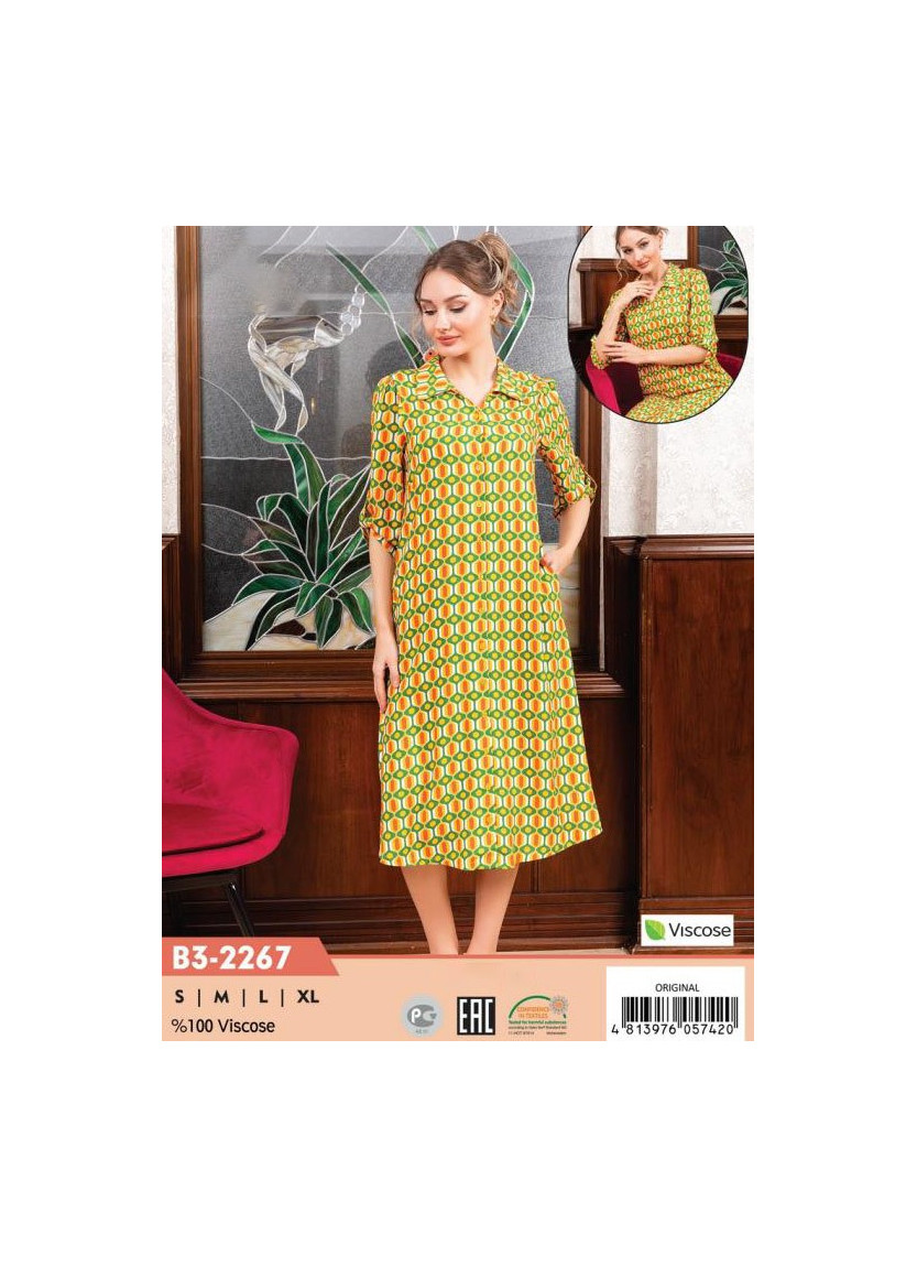CCNB3-2267_ORI Viscose Women's Robe (S+M+L+XL) — direct Turkish factory supply