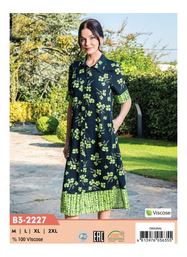 CCNB3-2227_ORI Viscose Women's Robe (M+L+XL+2XL) — factory-direct from Turkey