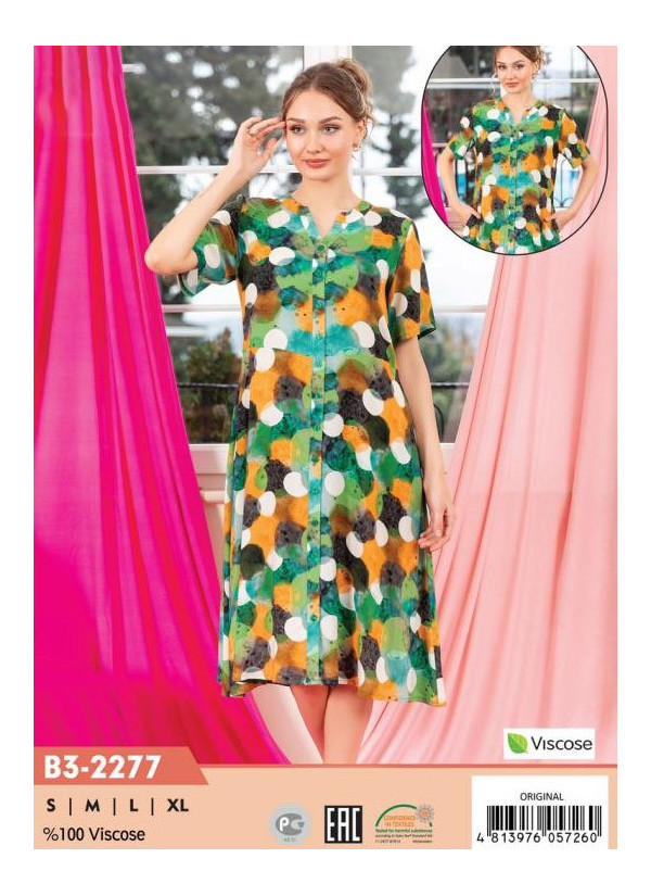 CCNB3-2277_ORI Viscose Women's Robe (S+M+L+XL) — direct Turkish factory supply