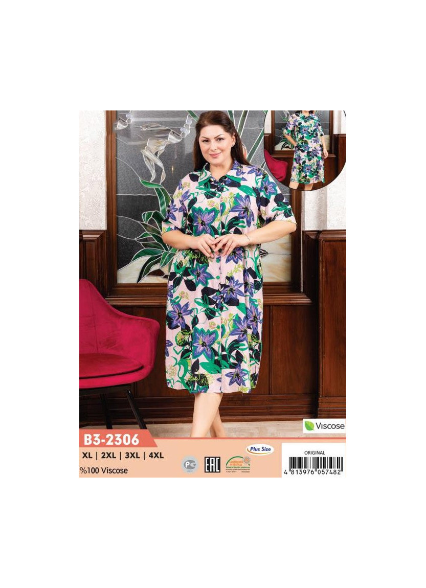 CCNB3-2306_ORI Viscose Women's Robe (XL+2XL+3XL+4XL) — direct Turkish factory supply
