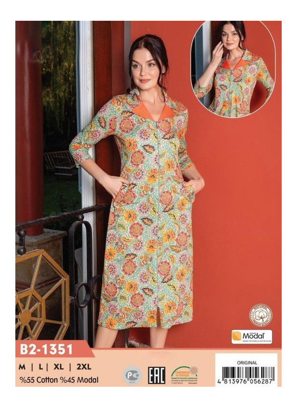 CCNB2-1351_ORI Modal Women's Robe (M+L+XL+2XL) — direct Turkish factory supply