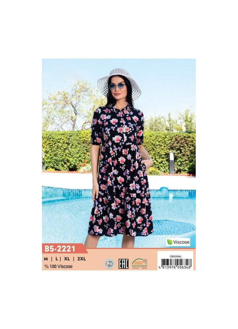 Платье Viscose (M+L+XL+2XL) COCOON CCNB5-2221_ORI — турецкий текстиль оптом