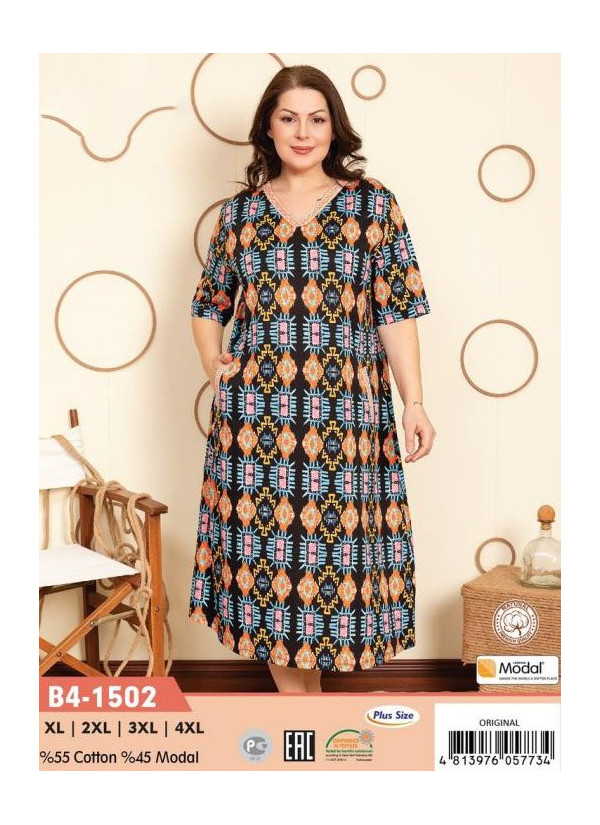 CCNB4-1502_ORI Modal Dress (XL+2XL+3XL+4XL) — direct Turkish factory supply