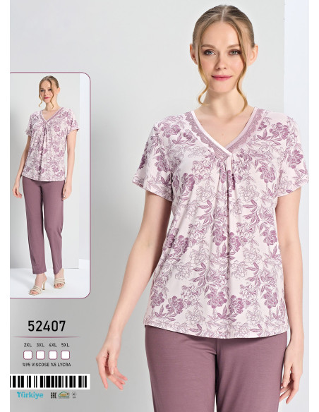 Caroline S-5106 Women's Pajama Set (M+L+XL) — Turkish textile wholesale