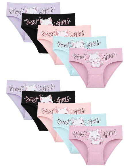 Donella 4171PB123 Assorted 10-Pack Girls' Briefs — Turkish factory wholesale