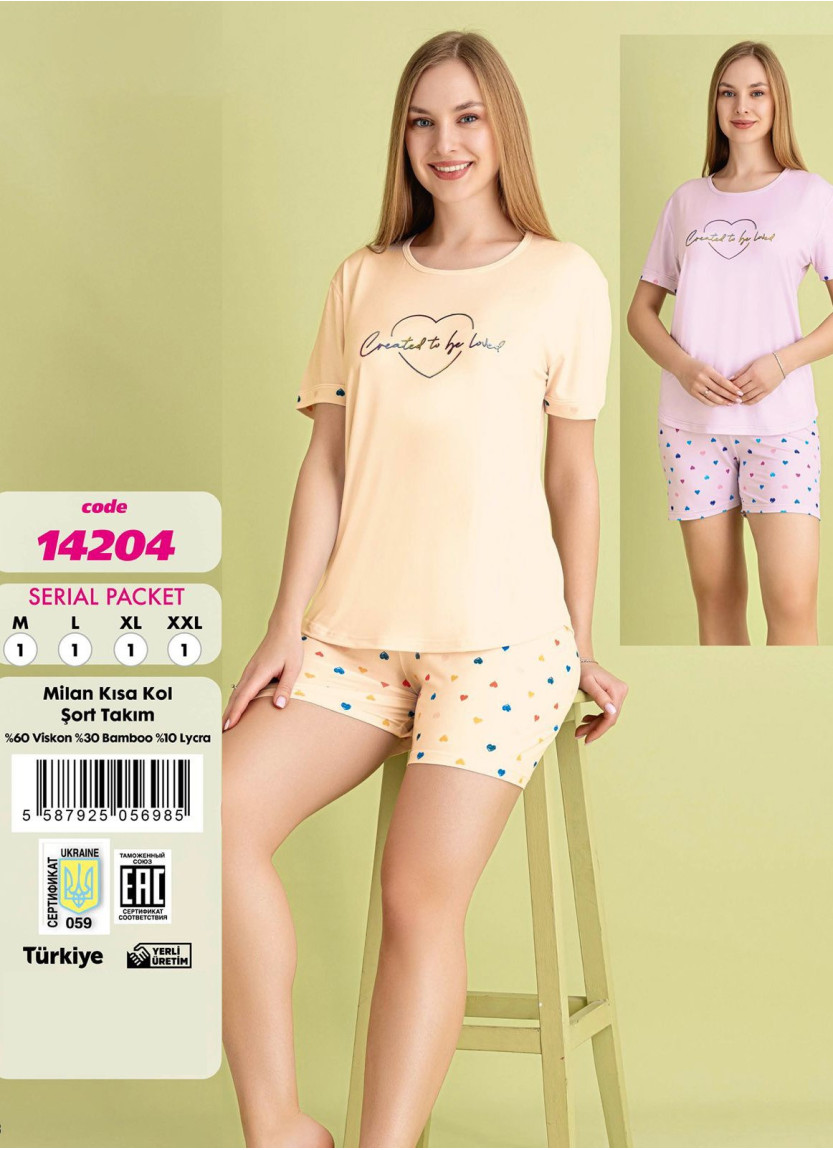 Violet 14204 Viscose Shorts Homewear Set — Turkish factory wholesale