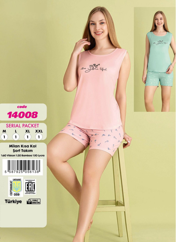 Violet 14008 Viscose Shorts Homewear Set — wholesale for boutiques