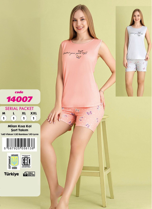 Violet 14007 Viscose Shorts Homewear Set — Turkey wholesale collection