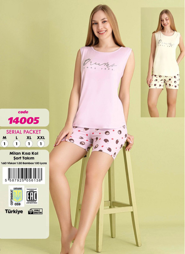 Violet 14005 Viscose Shorts Homewear Set — Istanbul wholesale supplier