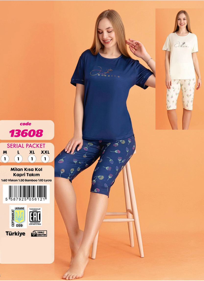 Женский Комплект с Капри Bamboo Viscon VIOLET Violet 13608 — прямые поставки из Турции