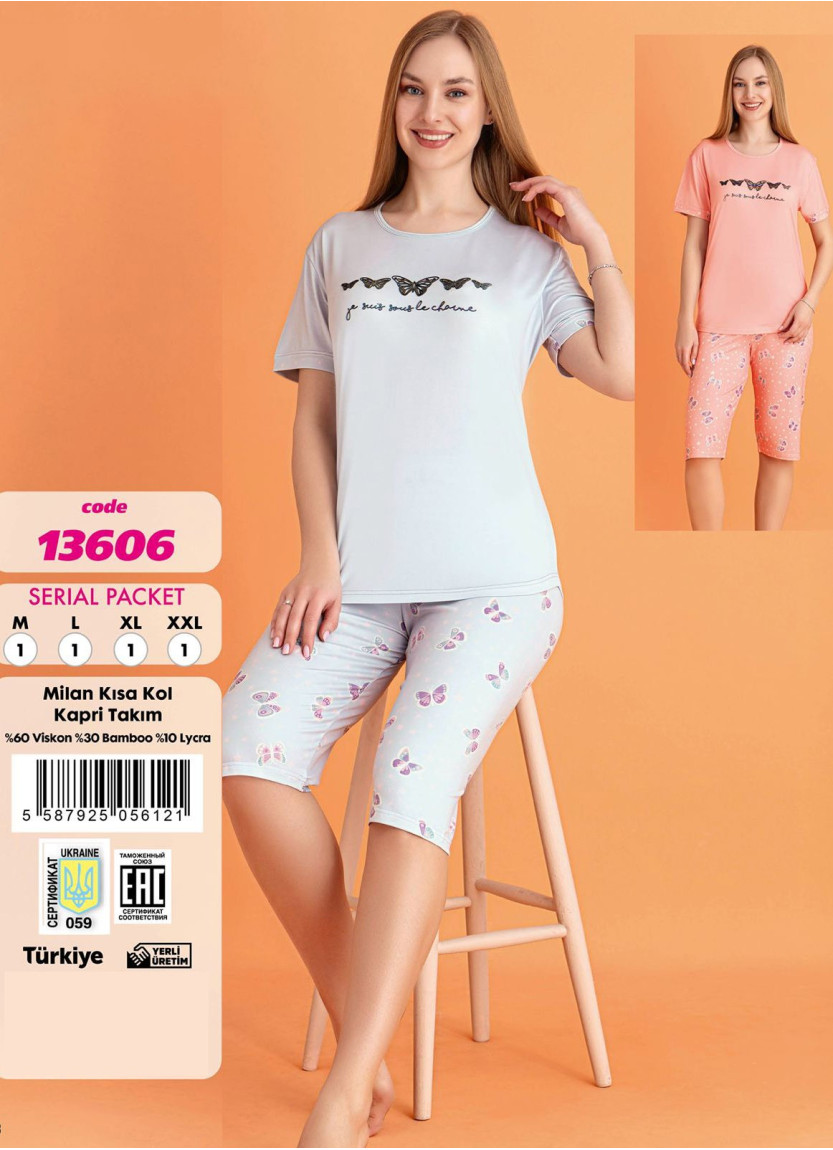 Violet 13606 Viscose Capri Homewear Set — Istanbul wholesale supplier