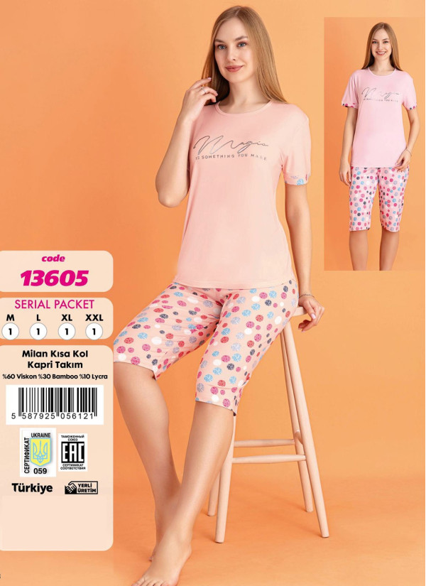 Violet 13605 Viscose Capri Homewear Set — wholesale for boutiques