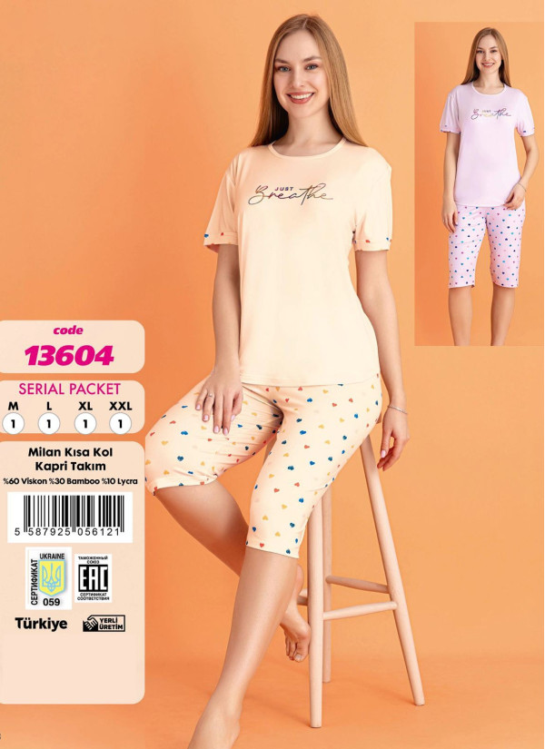 Violet 13604 Viscose Capri Homewear Set — Turkey wholesale collection