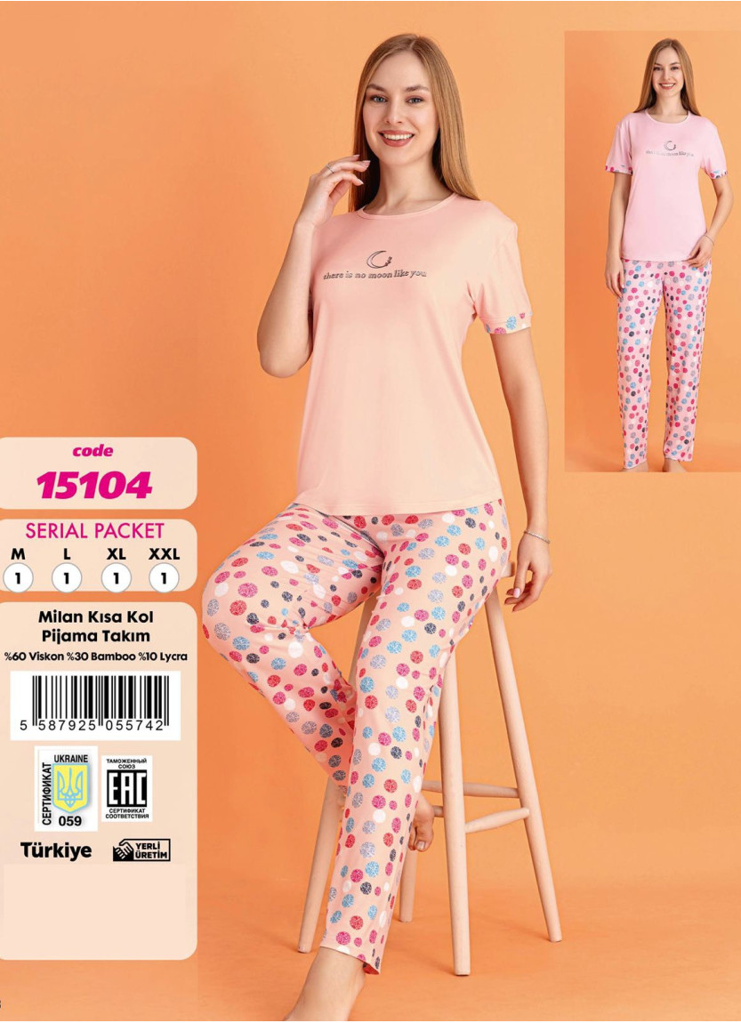 Женский Комплект с Брюками Bamboo Viscosa (M+L+XL+2XL) Violet Violet 15104 — фабричная коллекция оптом
